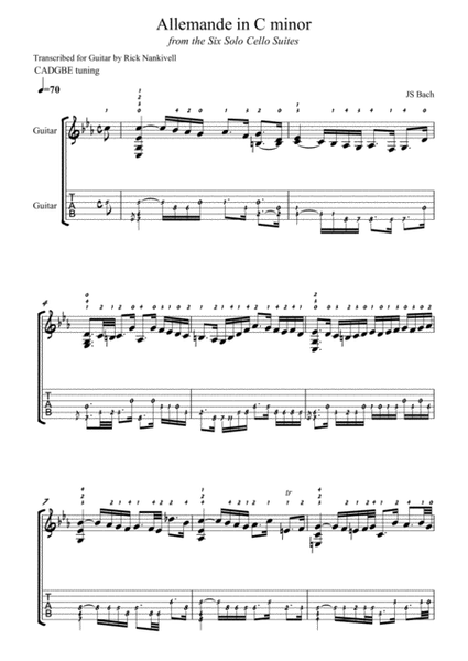 Allemande in C minor  BWV 1011