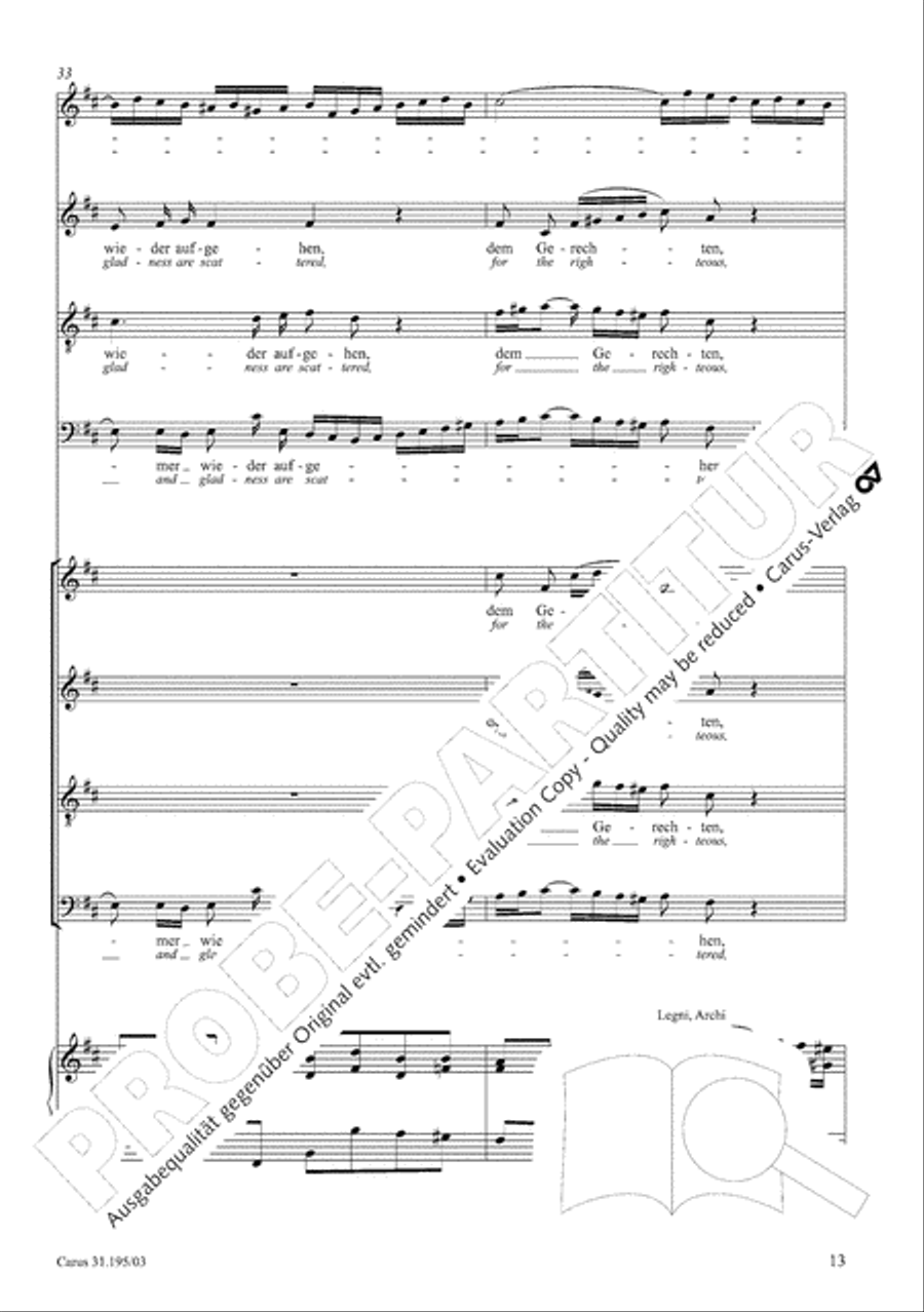 For the righteous light is sown (Dem Gerechten muss das Licht) 4-Part scores gallery preview page 14
