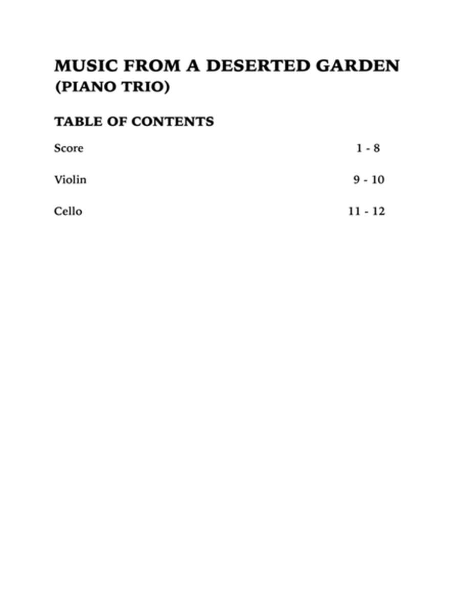 Music From a Deserted Garden (Piano Trio): Violin, Cello and Piano image number null
