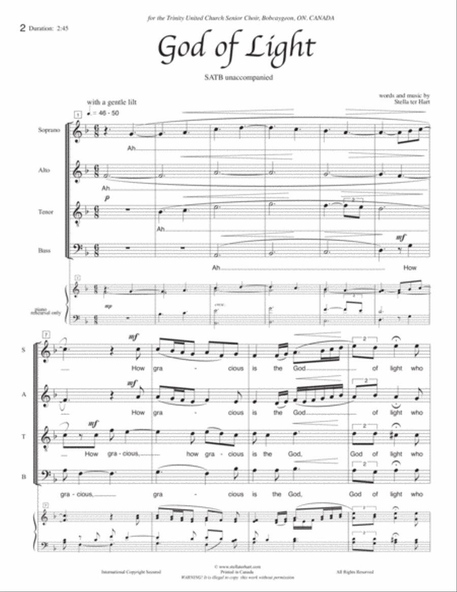 God of Light - SATB unaccompanied Christmas reflections image number null