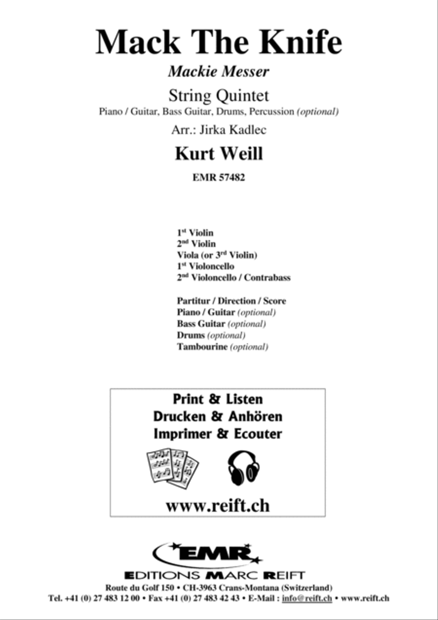 Mack The Knife String Quintet scores gallery preview page 2