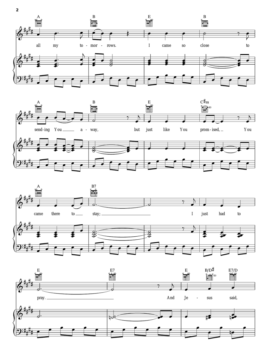For Those Tears I Died Piano, Vocal, Guitar scores gallery preview page 2