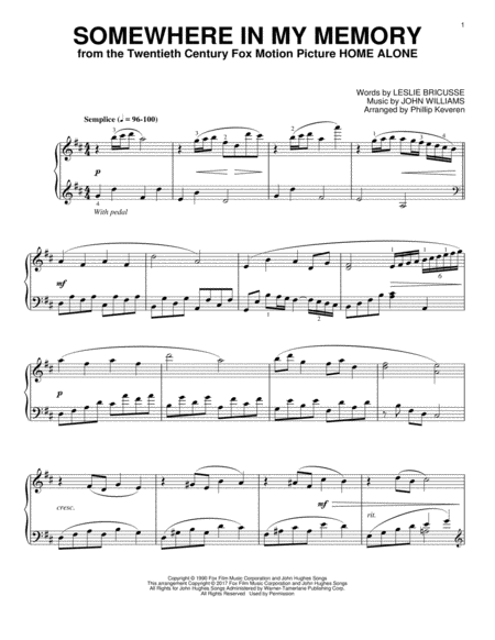 Somewhere In My Memory [Classical version] (arr. Phillip Keveren)