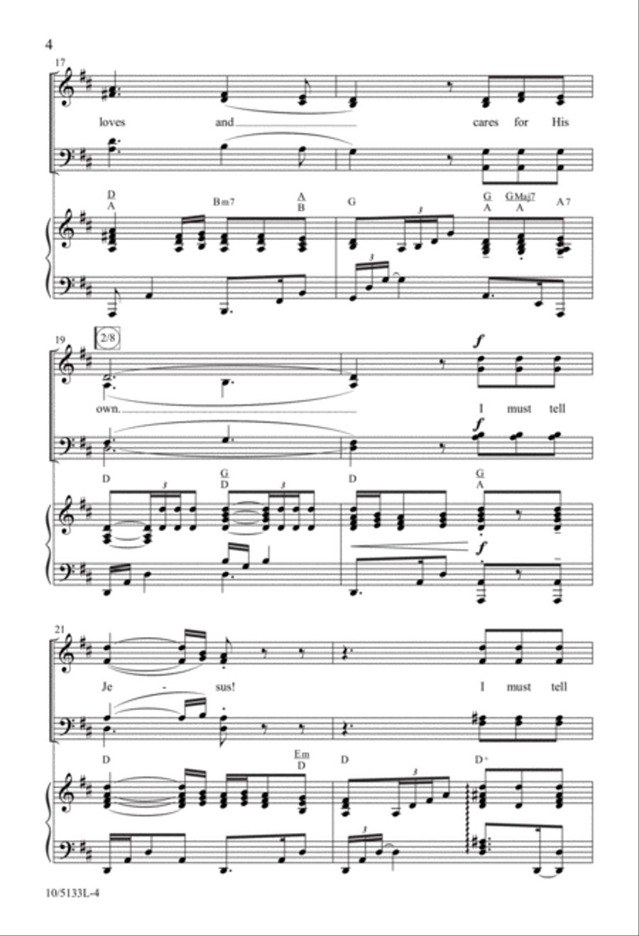 I Must Tell Jesus 4-Part scores gallery preview page 4