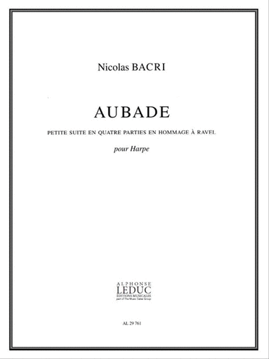 Bacri Nicolas Aubade Harp Book Harp scores gallery preview page 1