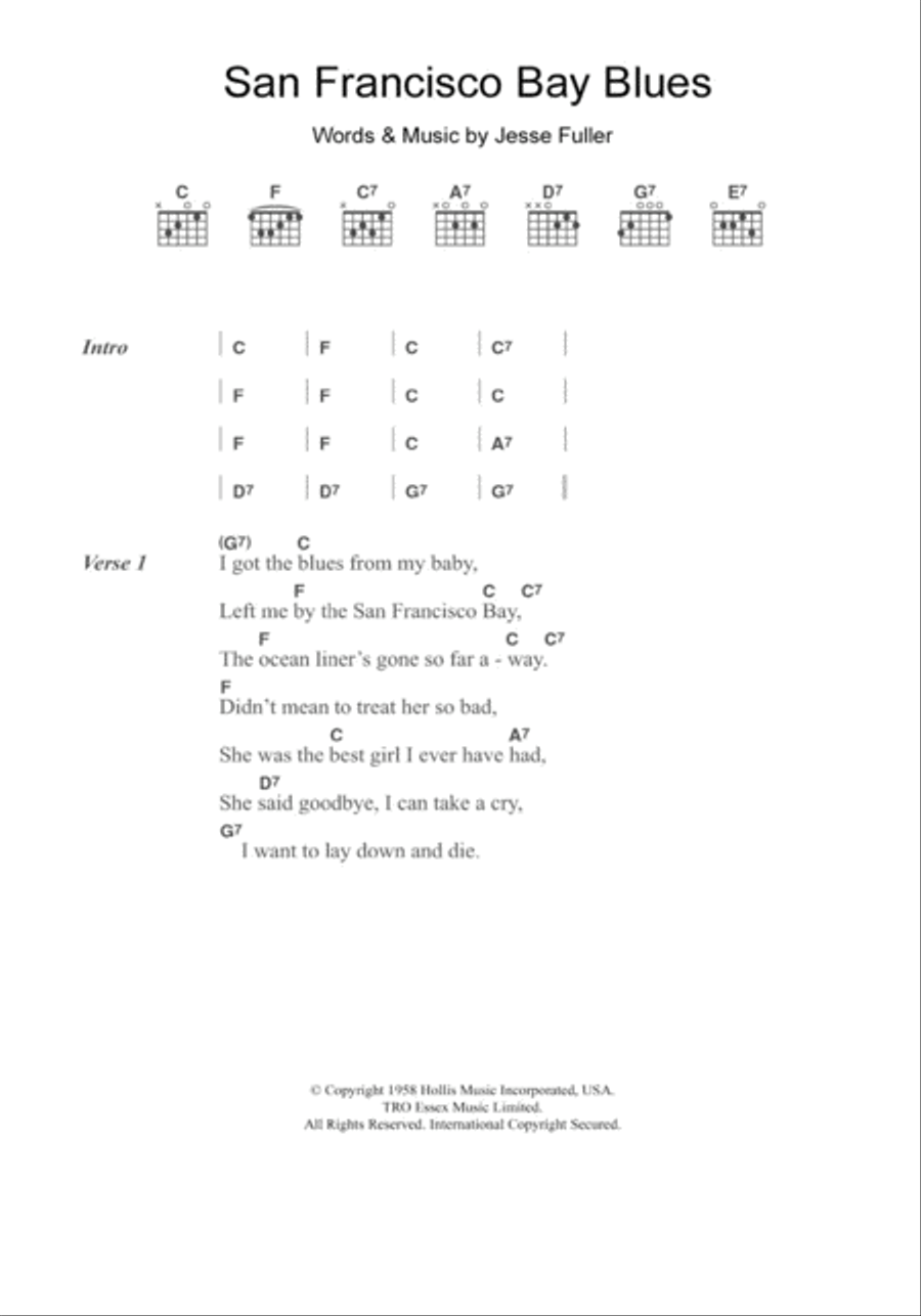 San Francisco Bay Blues Electric Guitar scores gallery preview page 1