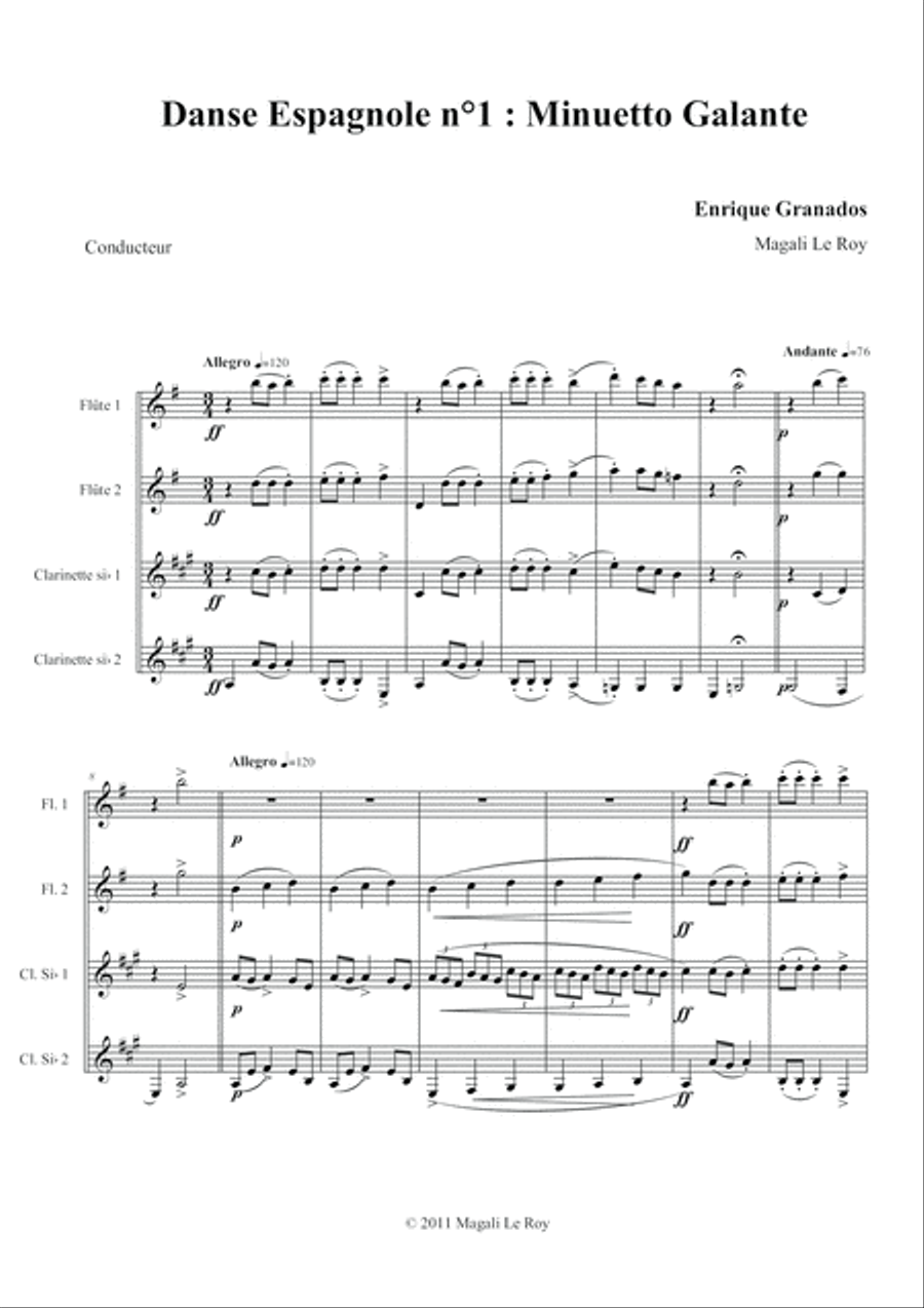 Booklet n°1 Spanish Dances GRANADOS Small Ensemble scores gallery preview page 2
