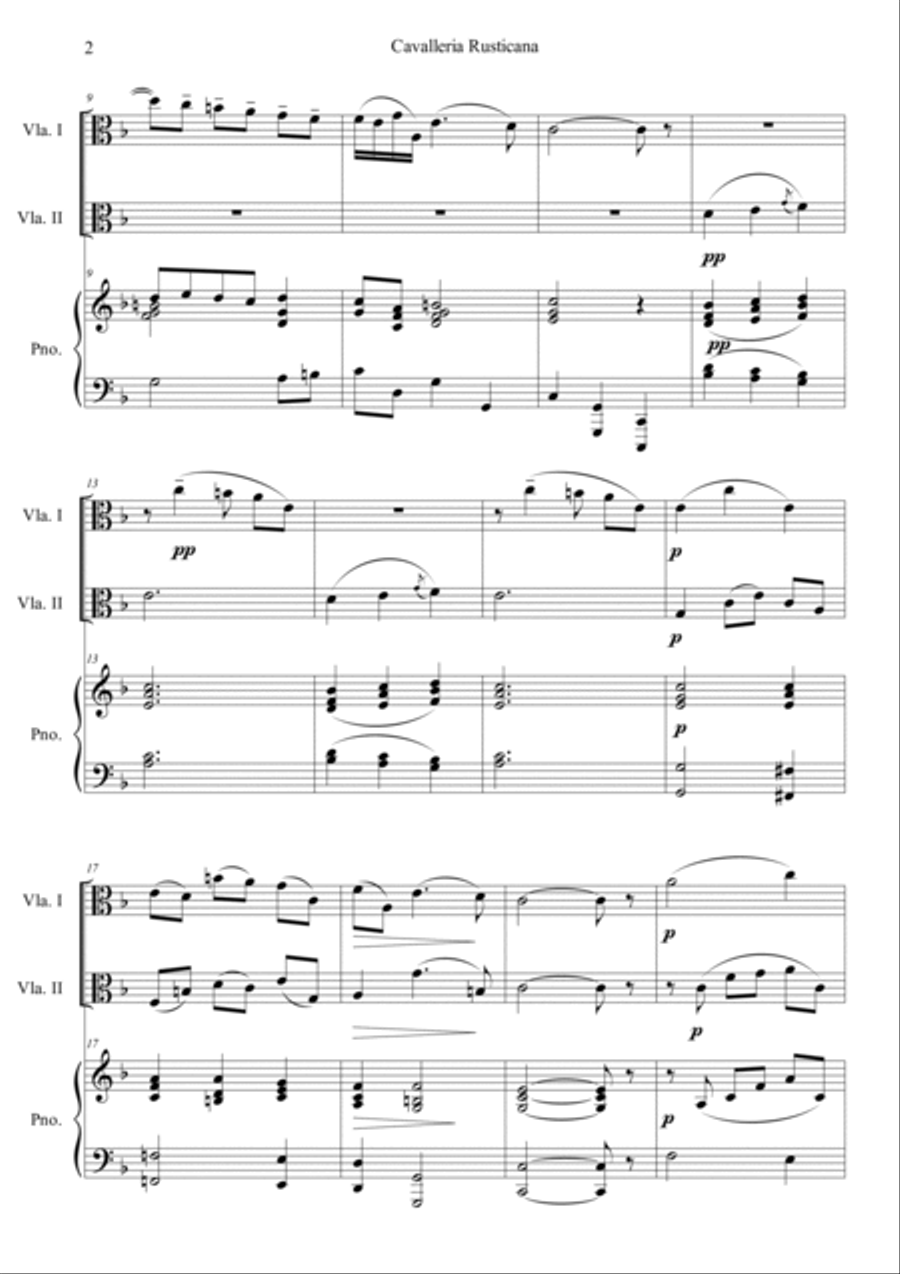 Cavalleria Rusticana Viola scores gallery preview page 2