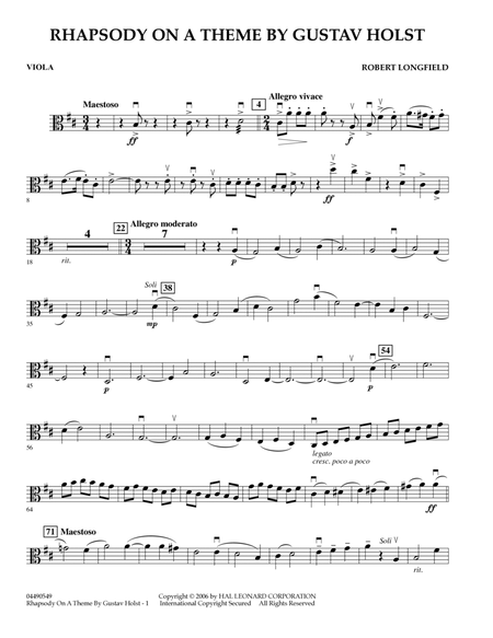 Rhapsody On A Theme by Gustav Holst - Viola
