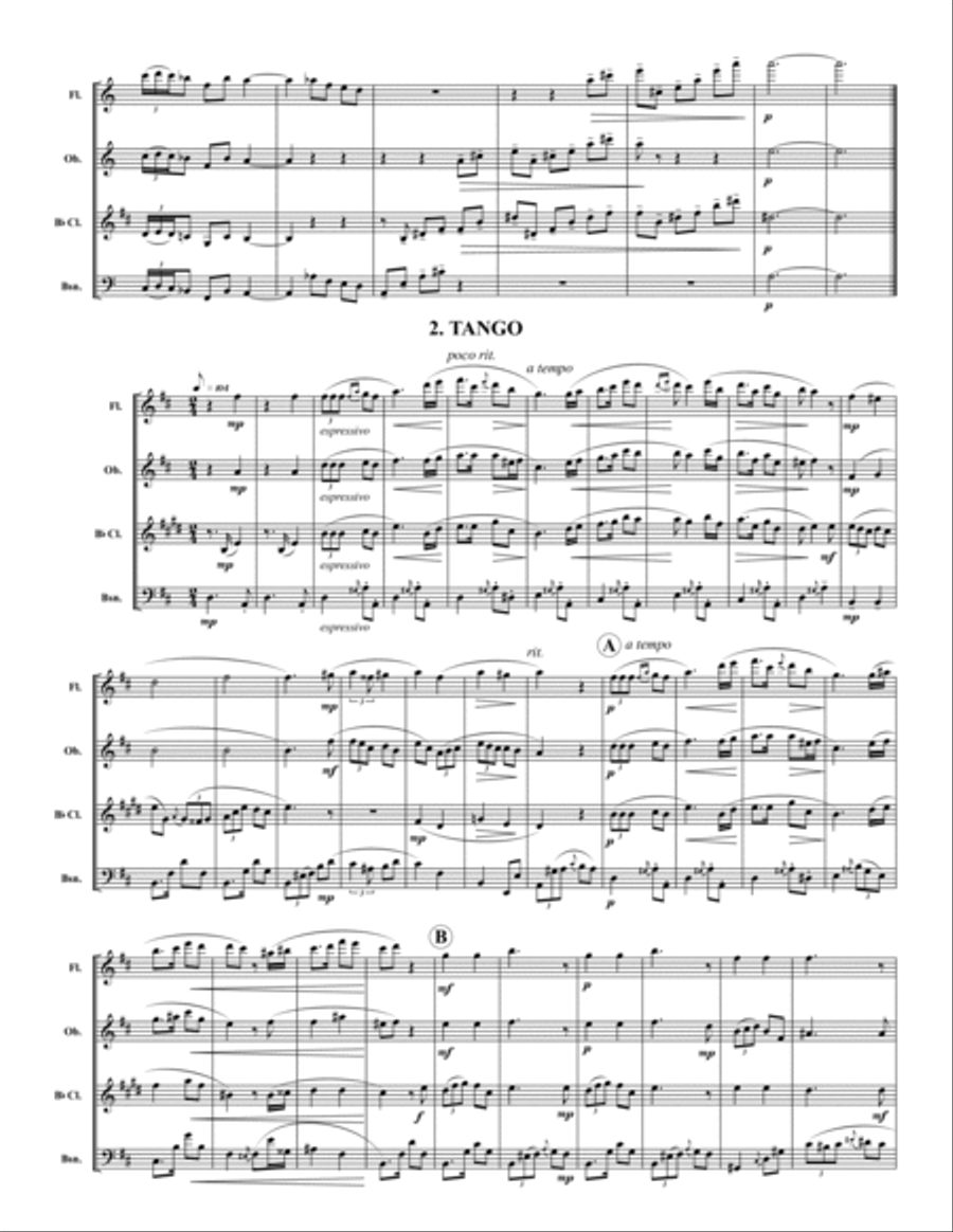 Espana (Six Hojas de Album) Woodwind Quartet scores gallery preview page 3