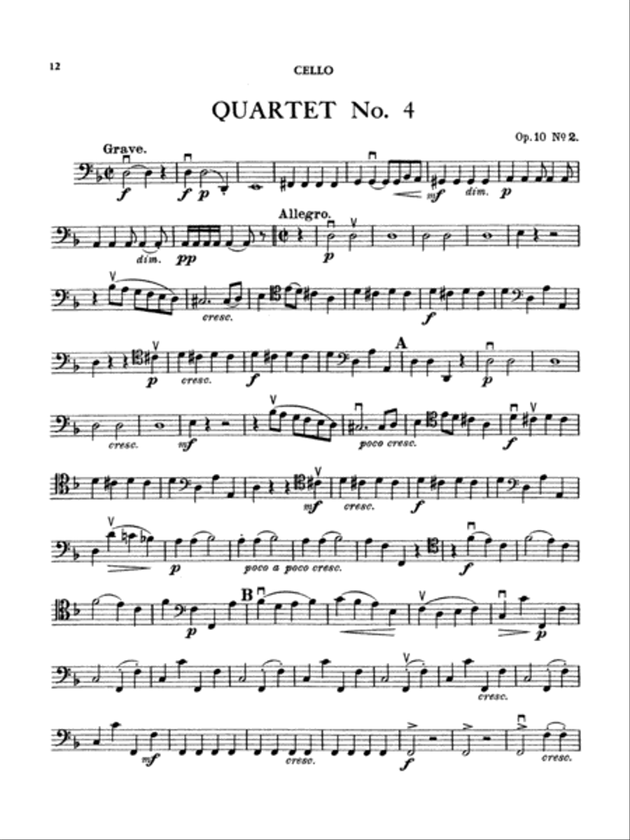 Boccherini: Nine Selected String Quartets String Quartet scores gallery preview page 1