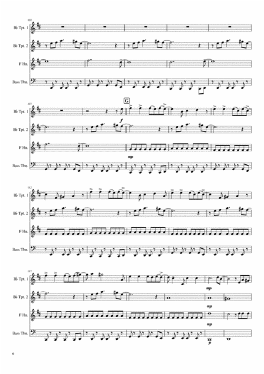 Viva La Vida Brass Ensemble scores gallery preview page 6