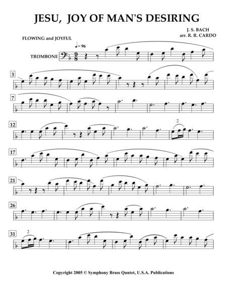 Easter Music - 2. JESU, Joy of Man's Desiring (Trombone) [same arrangement as in collection titled " image number null