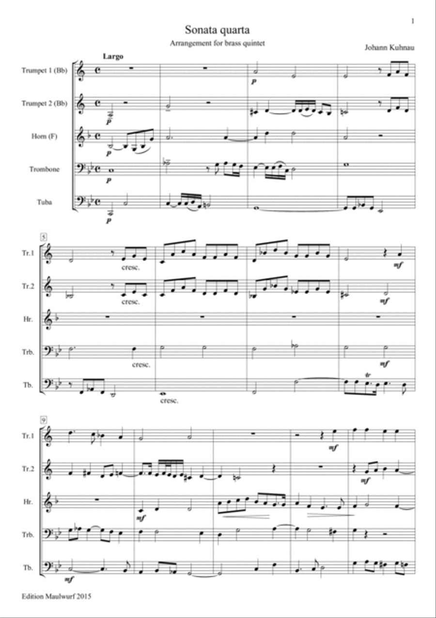 Biblical Sonata No.4 Brass Quintet scores gallery preview page 3