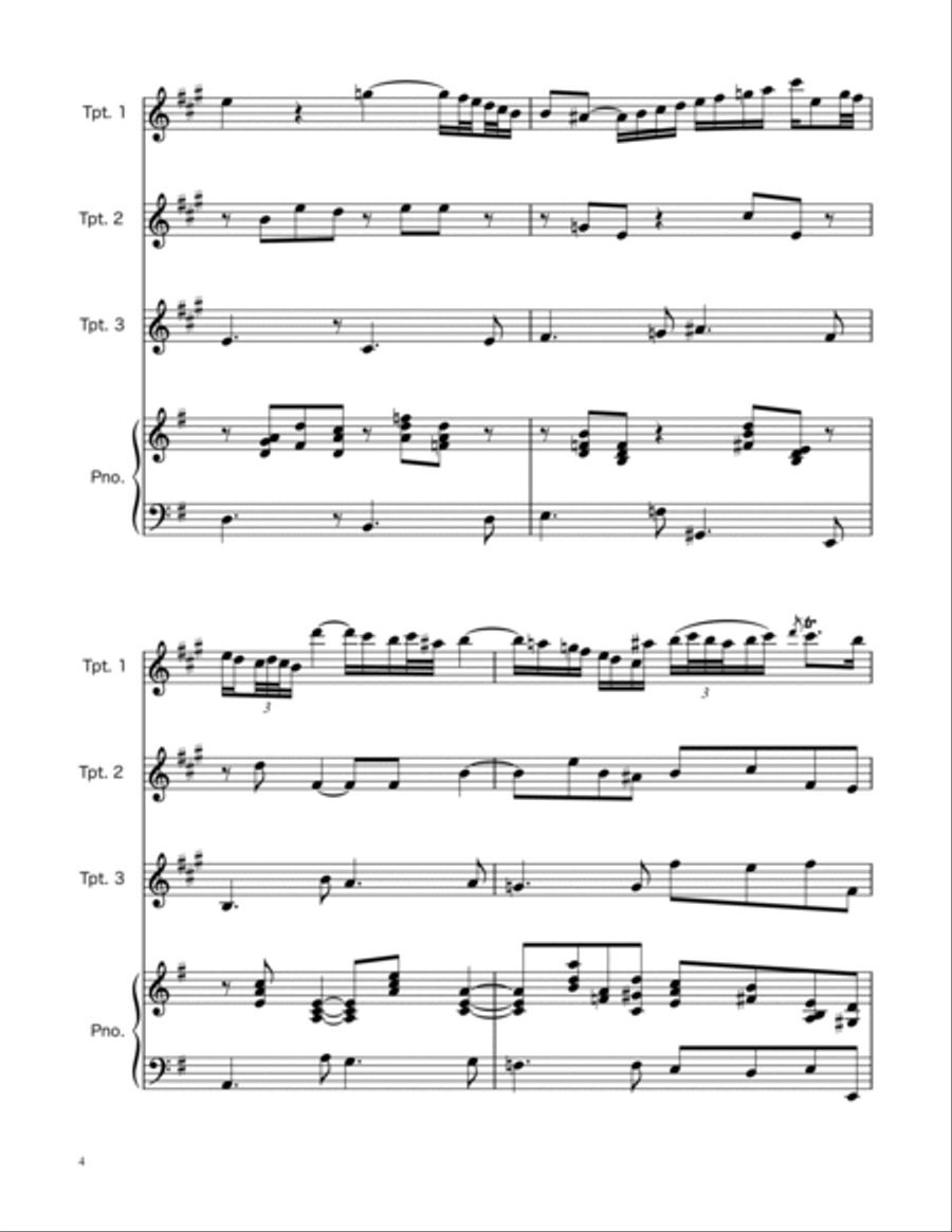 Arioso BWV 156 - Trumpet Trio w/Piano Trumpet Trio scores gallery preview page 4