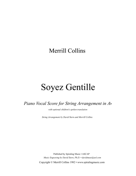 Soyez Gentille Piano Vocal String in Ab
