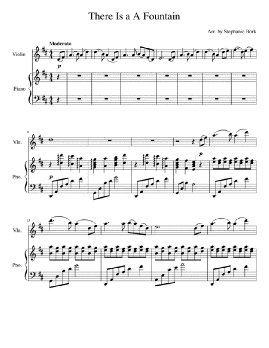 There Is A Fountain There Is A Fountain Violin Solo scores gallery preview page 1