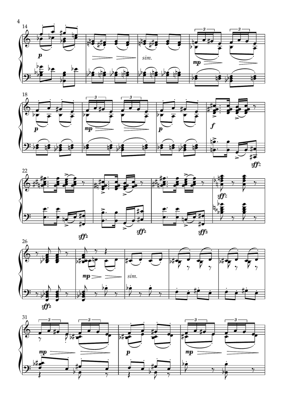 Psycho (theme) Piano Solo scores gallery preview page 4