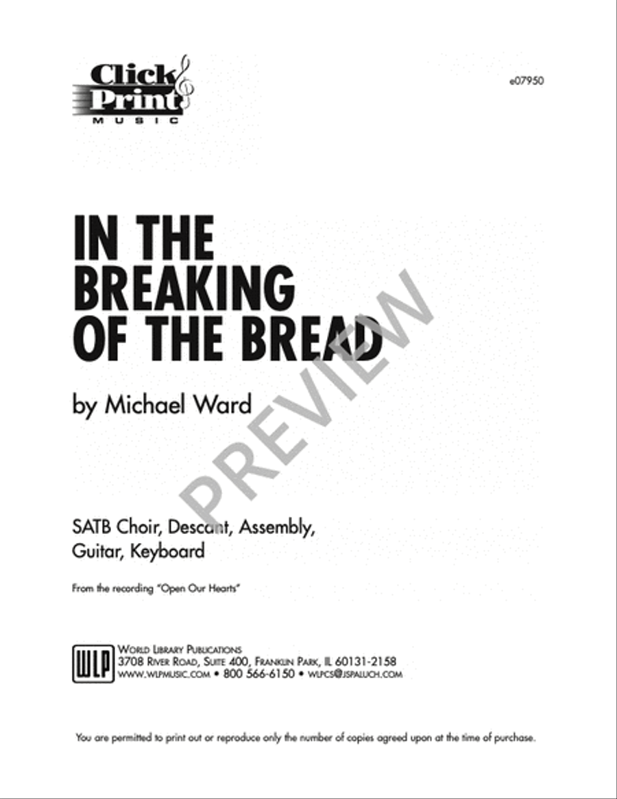 In the Breaking of the Bread 4-Part scores gallery preview page 14