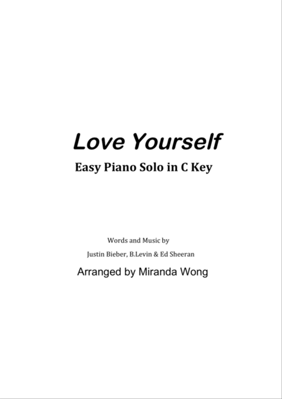 Love Yourself Piano Solo scores gallery preview page 1