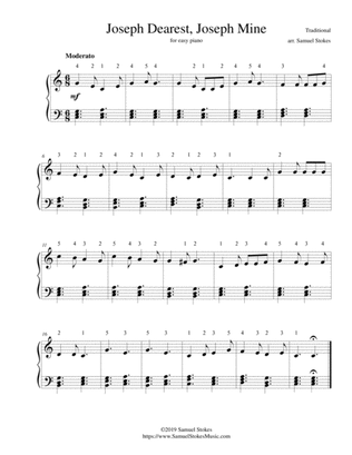 Joseph Dearest, Joseph Mine (Joseph, O Dear Joseph, Mine) - for easy piano