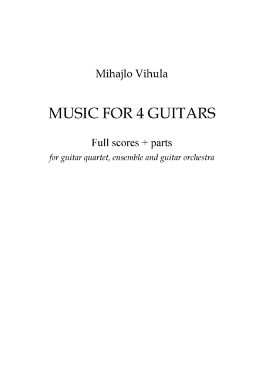 MUSIC for 4 GUITARS MUSIC for 4 GUITARS Full Orchestra scores gallery preview page 2