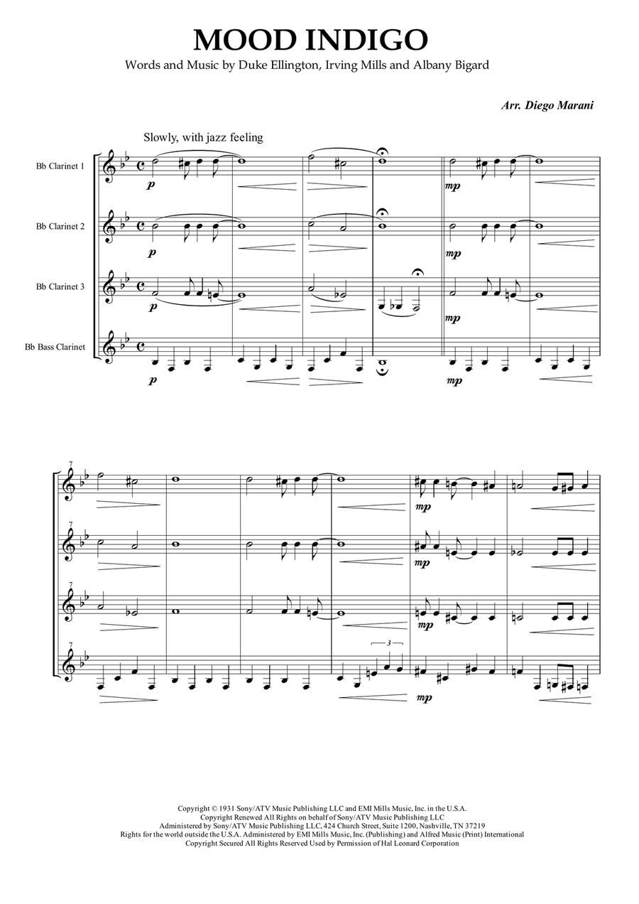 Mood Indigo Woodwind Quartet scores gallery preview page 3