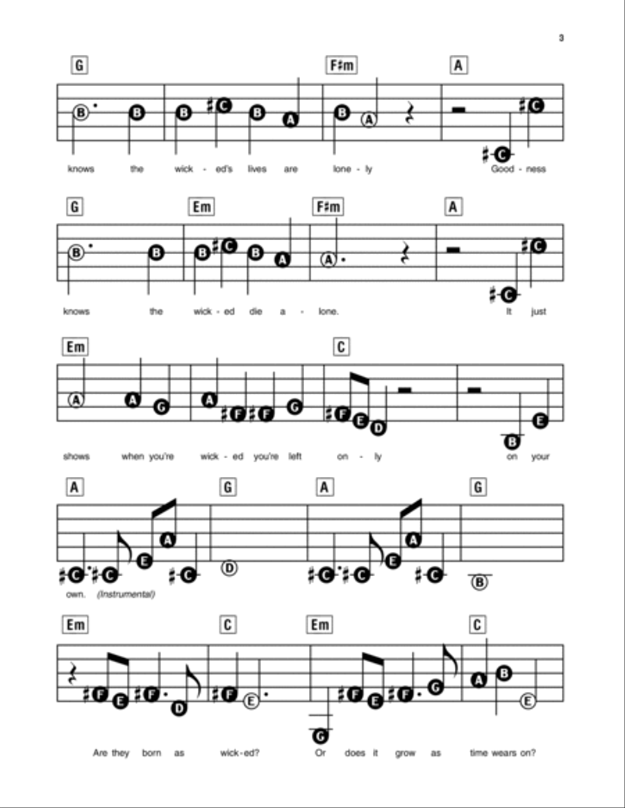 No One Mourns The Wicked (from Wicked) Electronic Keyboard scores gallery preview page 2
