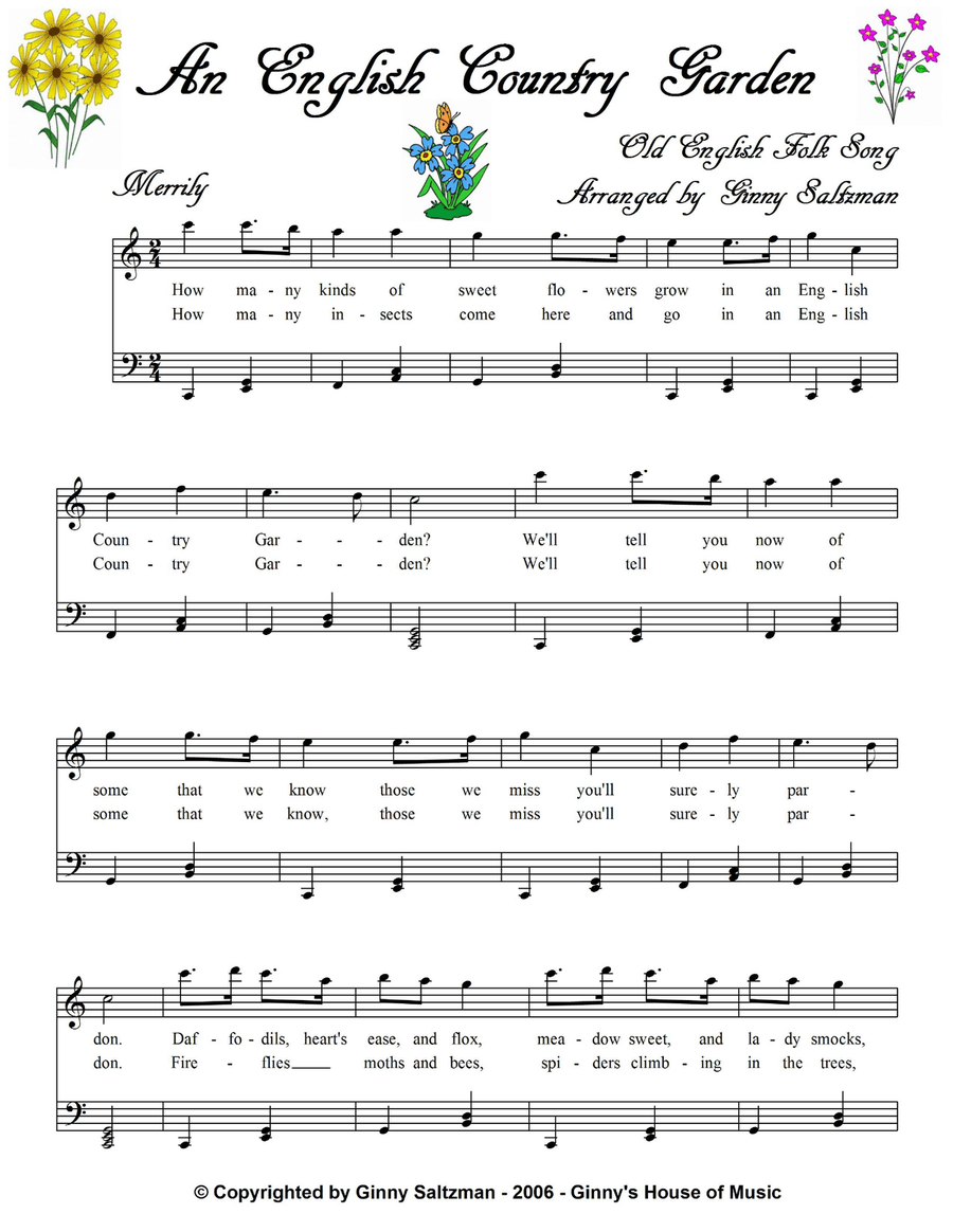 An English Country Garden (Country Gardens) Piano Solo scores gallery preview page 1