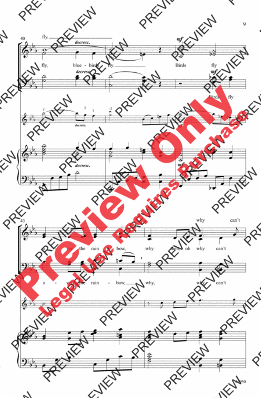 Over the Rainbow Over the Rainbow 4-Part scores gallery preview page 9