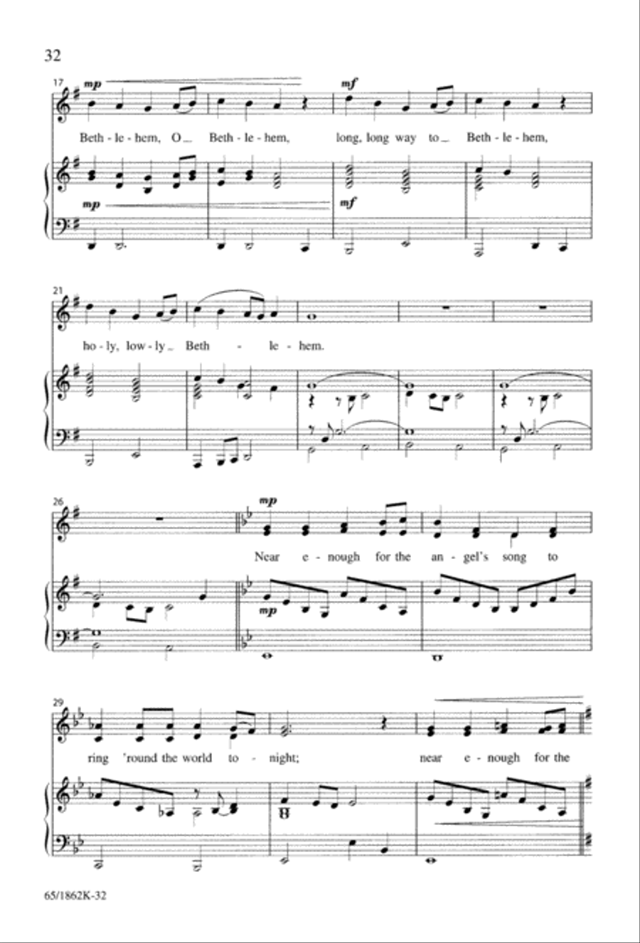 A Long, Long Way to Bethlehem Unison Choir scores gallery preview page 34