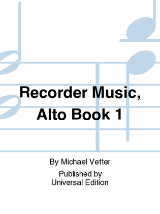 Book cover for Recorder Music, Alto Book 1