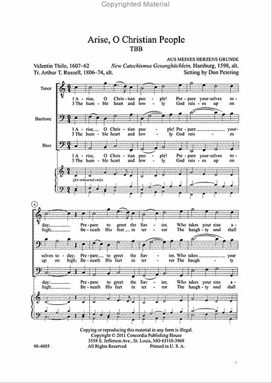 Four Hymns for Men's Voices 3-Part scores gallery preview page 2