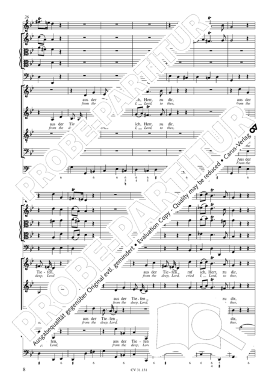 Form the deep, Lord, cried I, Lord, to Thee (Aus der Tiefe rufe ich, Herr, zu dir) 4-Part scores gallery preview page 9