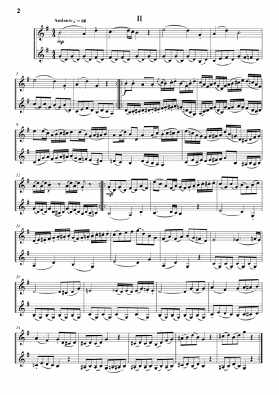 Three Page Sonata No. 1 (for 2 Clarinets) Clarinet Duet scores gallery preview page 2
