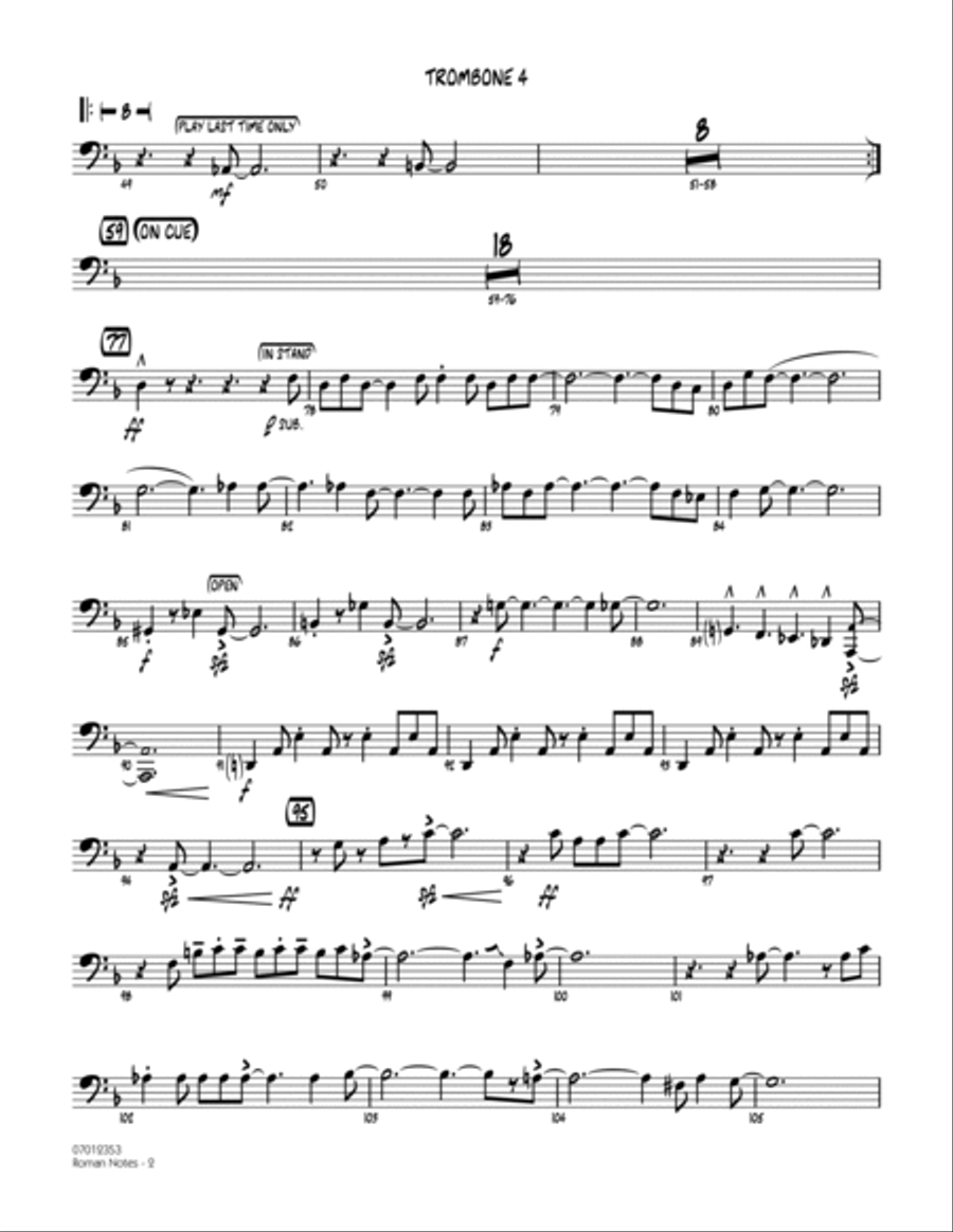 Roman Notes - Trombone 4 Trombone scores gallery preview page 2