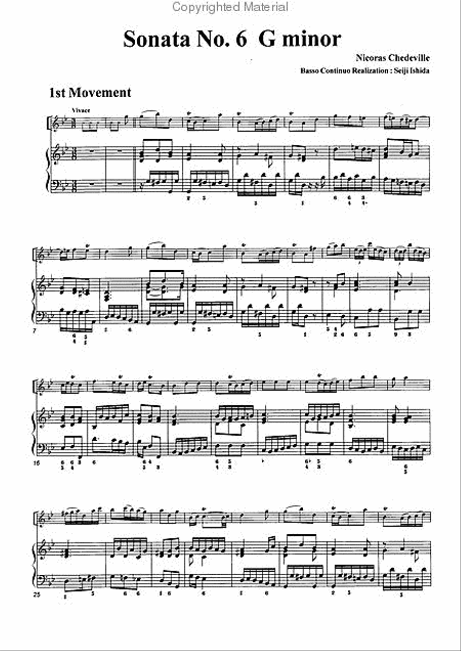 Il pastor fido No. 6 in G minor Alto Recorder scores gallery preview page 3