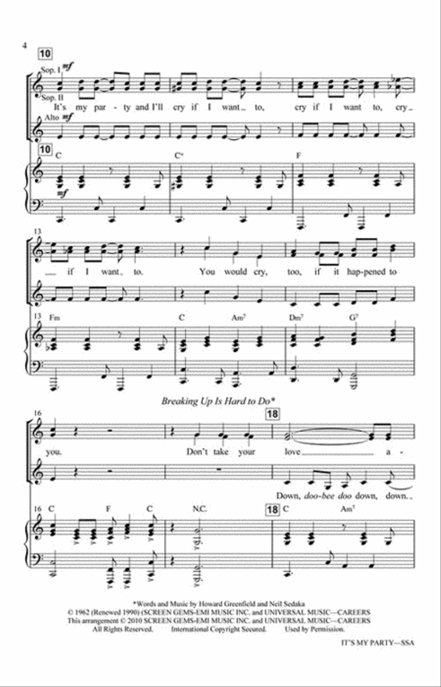 It's My Party Medley It's My Party Medley SSA scores gallery preview page 3