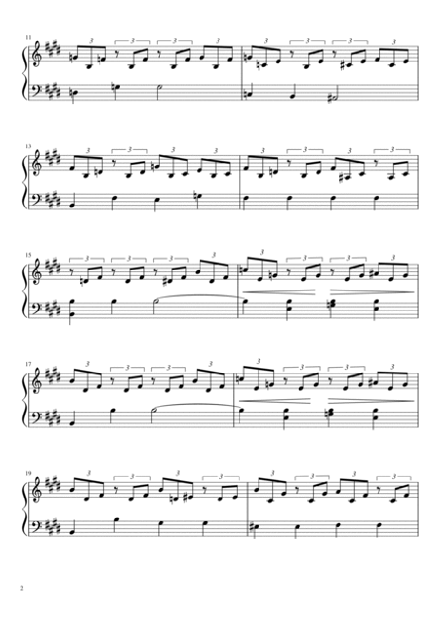 Beethoven - Moonlight Sonata (easy piano sheet) Easy Piano scores gallery preview page 2