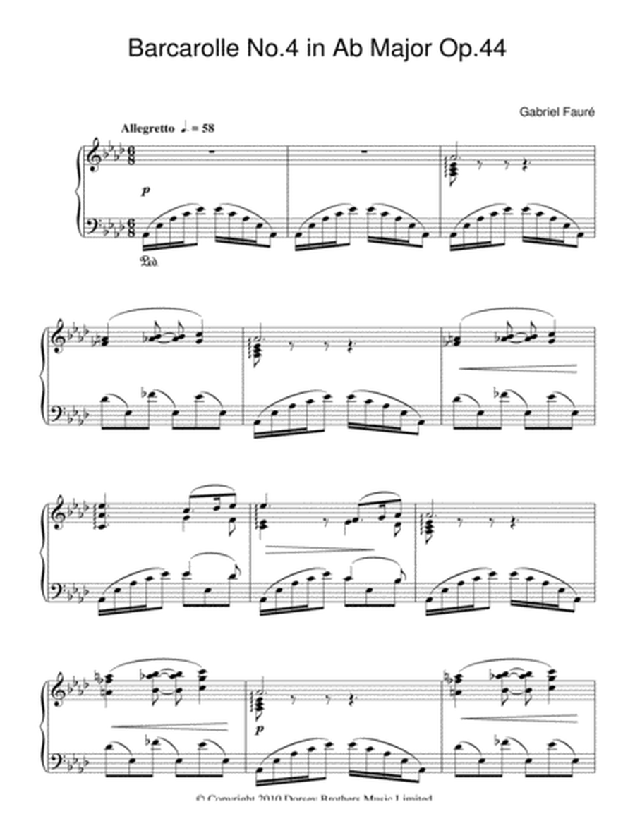Barcarolle No. 4 In A Flat Major, Op. 44