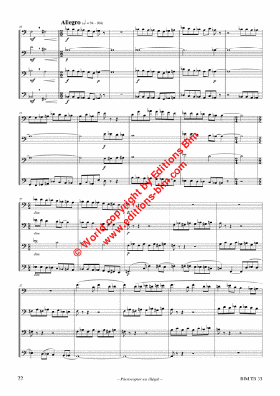 Trombone Quartet N° 1 Trombone Quartet N° 1 Trombone Quartet scores gallery preview page 13