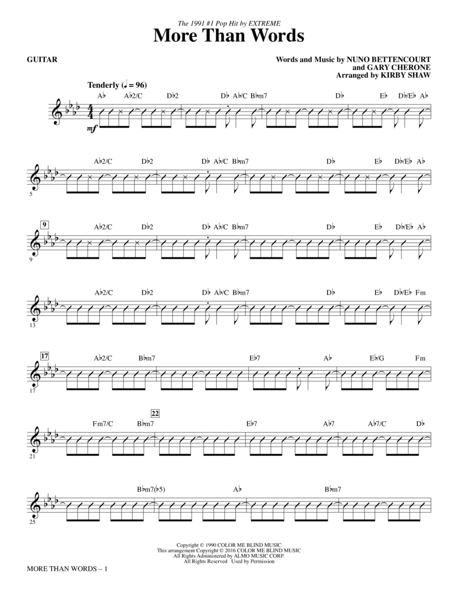 More Than Words - Guitar Choir scores gallery preview page 1