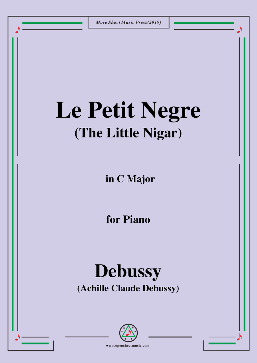 Debussy-Le Petit Negre(The Little Nigar),in C Major,for Piano Piano Solo scores gallery preview page 1