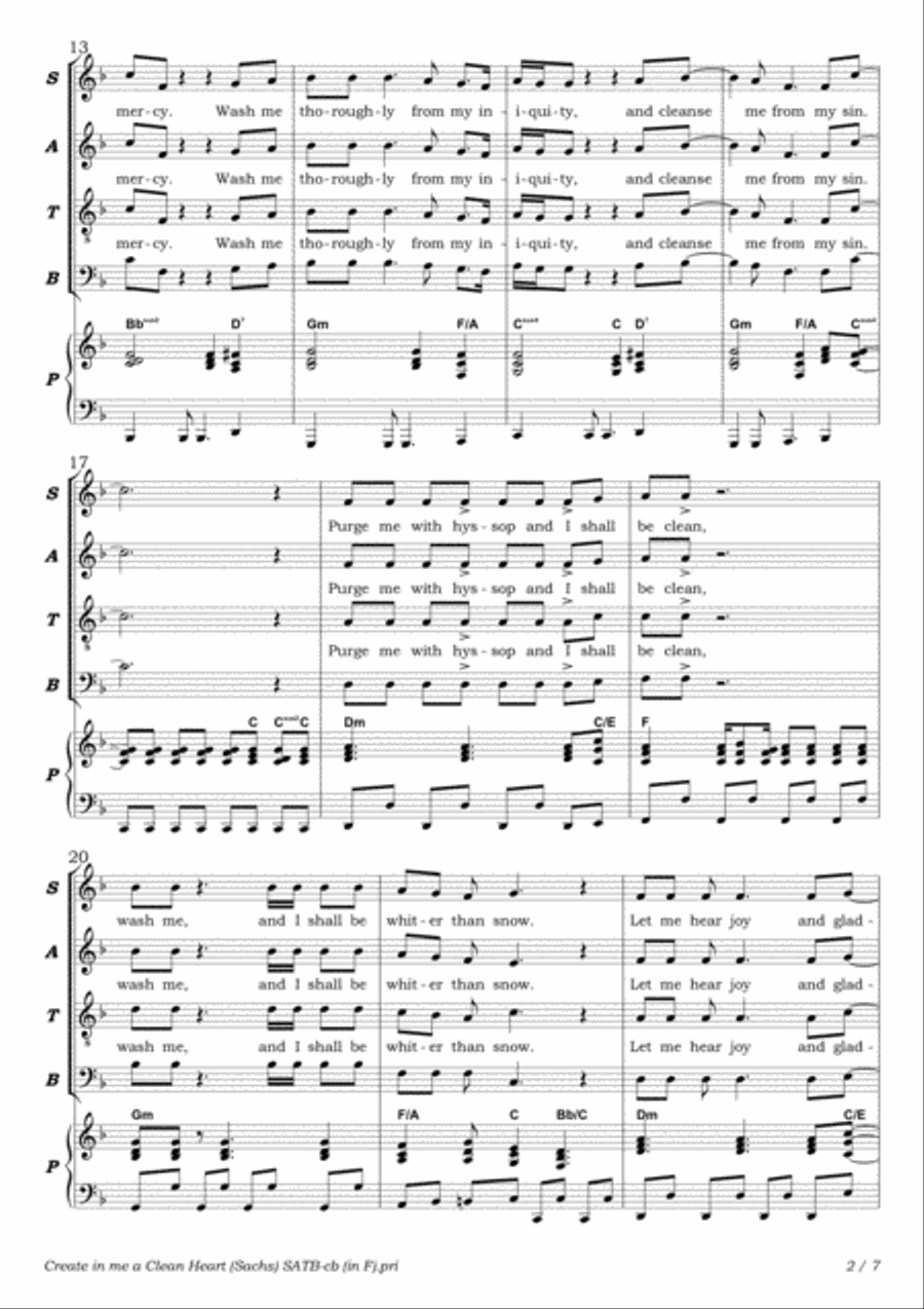 Create in me a clean heart 4-Part scores gallery preview page 2