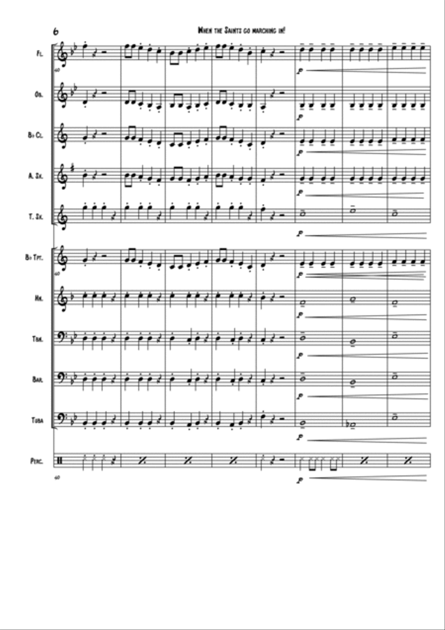 When the Saints go marching in Concert Band scores gallery preview page 6