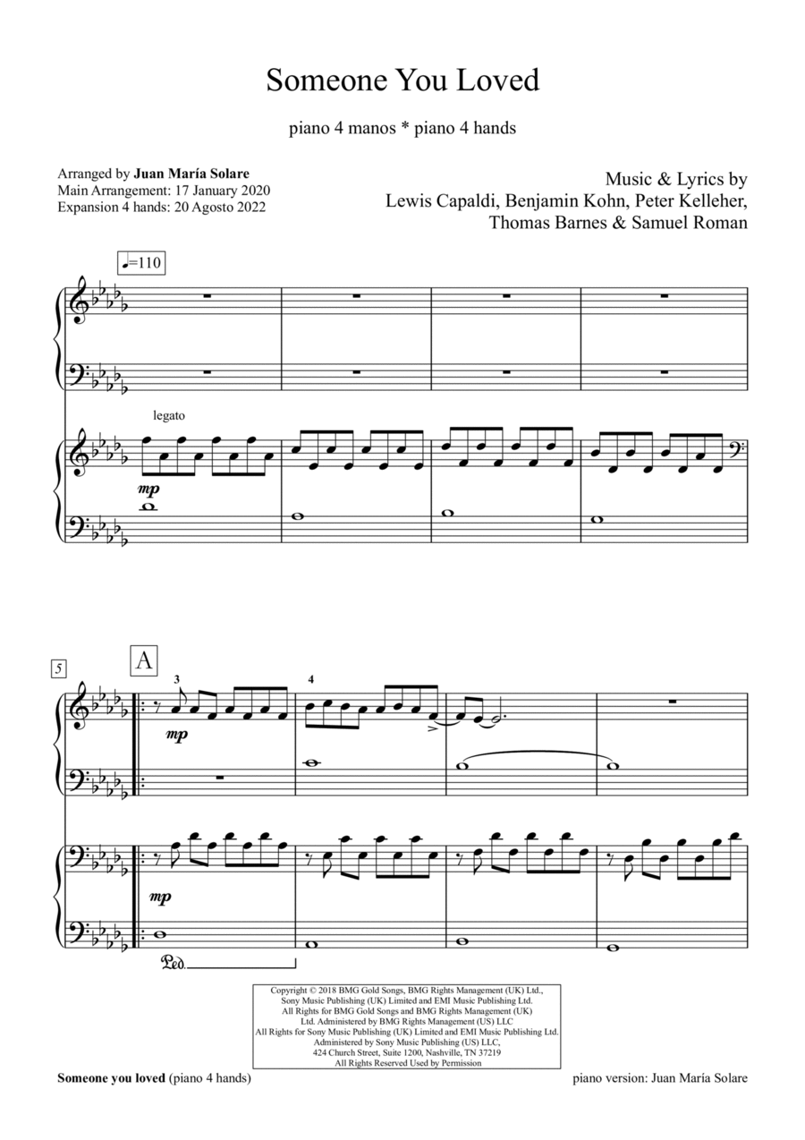 Someone You Loved by Lewis Capaldi Chamber Music Digital Sheet