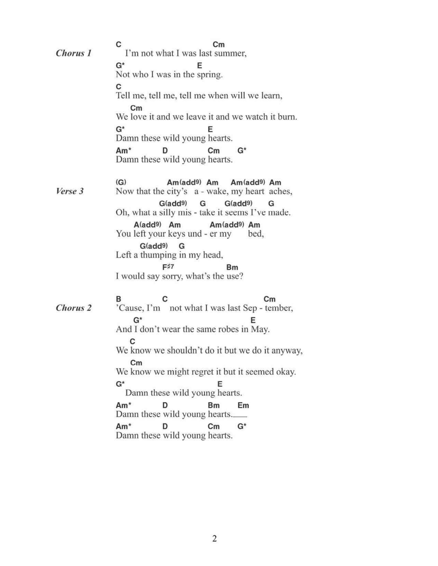 Wild Young Hearts Acoustic Guitar scores gallery preview page 2