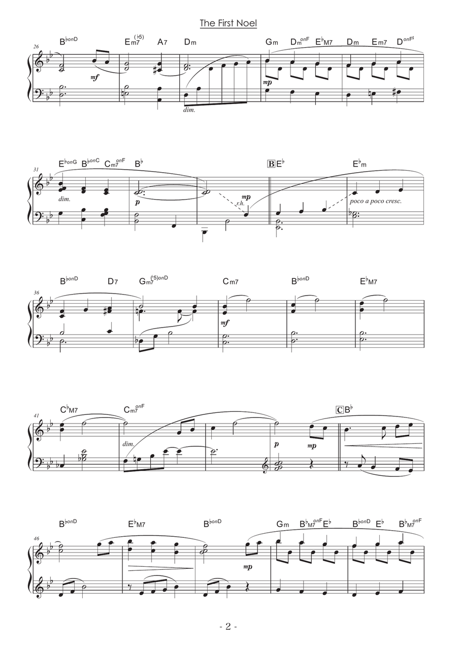 The First Noel [Piano solo / intermediate / Christmas Music Arr.] Piano Solo scores gallery preview page 2