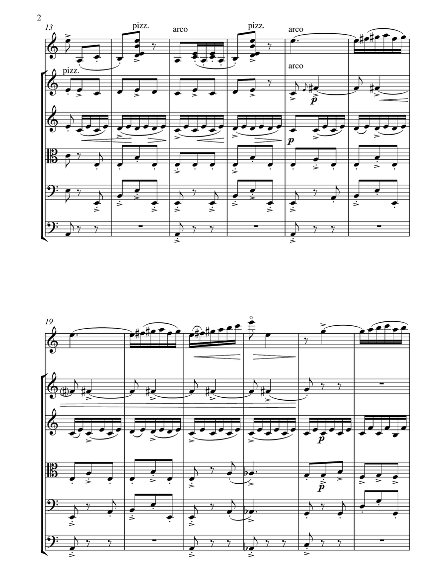 Manuel De Falla Spanish Dance (La Vida breve) arranged for solo violin and string Orchestra , Violin String Orchestra scores gallery preview page 2