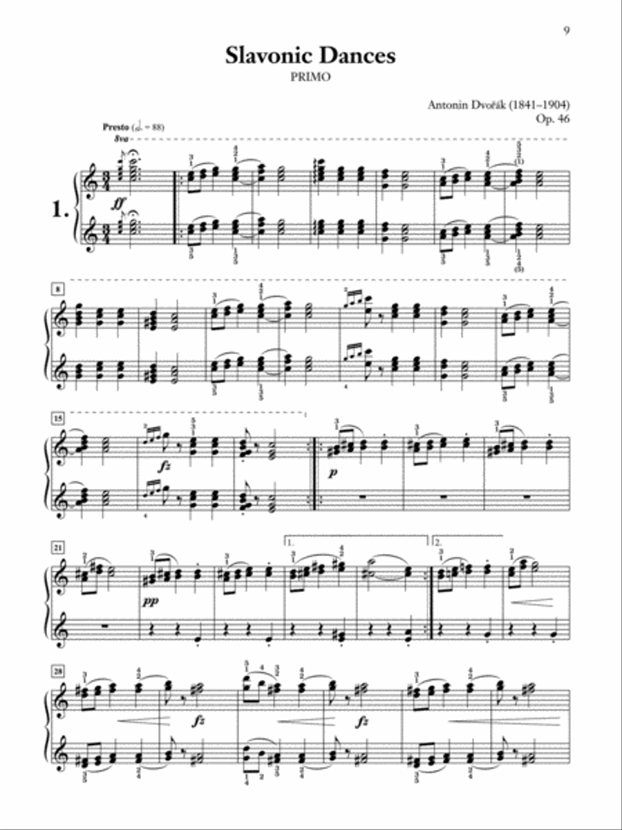 Dvorák -- Slavonic Dances, Op. 46 Small Ensemble scores gallery preview page 9